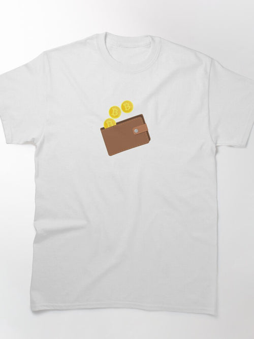 Bitcoin Art: BTC coins in wallet 2 Classic T-Shirt