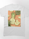 Ripe pineapples, light coral background Classic T-Shirt