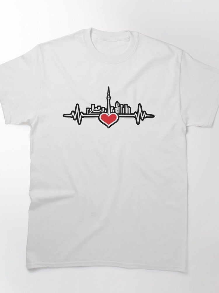 Women's Stuttgart Skyline Heartbeat Germany Heart I Love Stuttgart V-Neck T-Shirt Classic T-Shirt