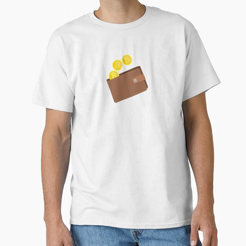Bitcoin Art: BTC coins in wallet 2 Classic T-Shirt