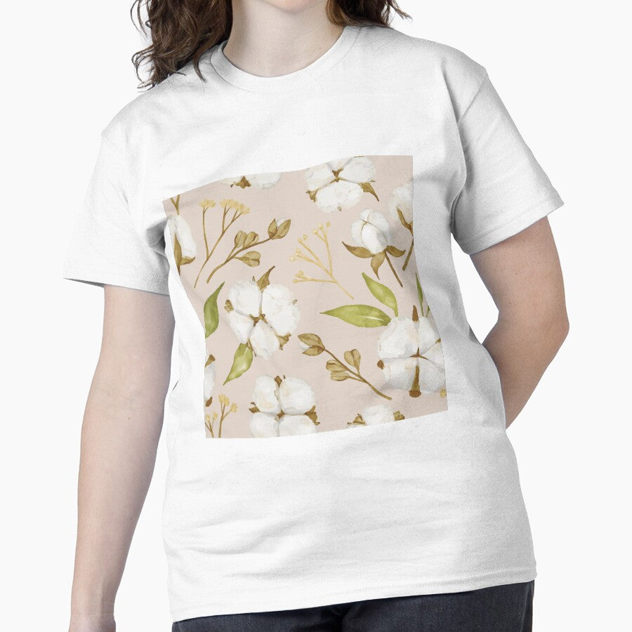 Soft Cotton Flowers Design Classic T-Shirt