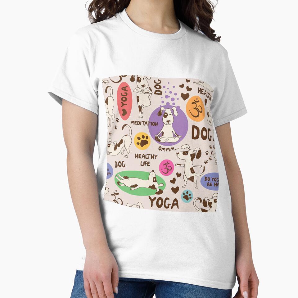 All I Need Is Love Yoga And A Dog - Creative Classic T-Shirt
